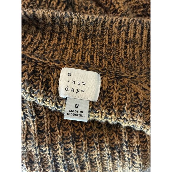 A New Day Womens S Cardigan Sweater Brown Marled Knit Button Front Long Sleeve - Picture 5 of 7